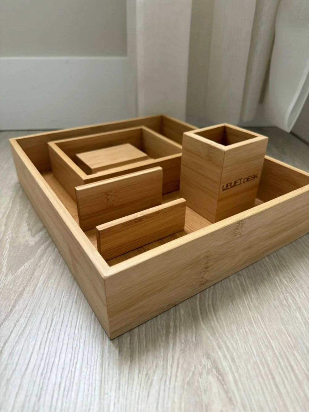 UPLIFT DESK Bamboo Desk Organizer Set - Natural Bamboo
